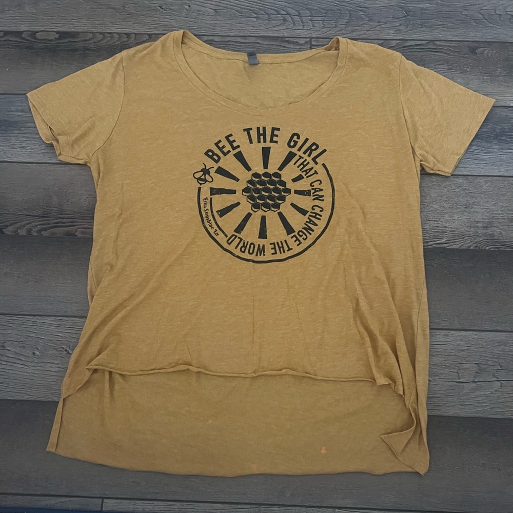 🐝 Next Level Apparel Mustard Hi Low Graphic Tee